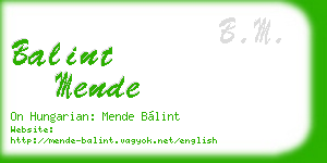 balint mende business card