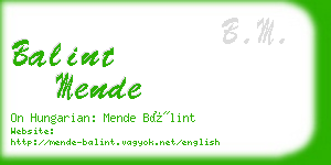 balint mende business card